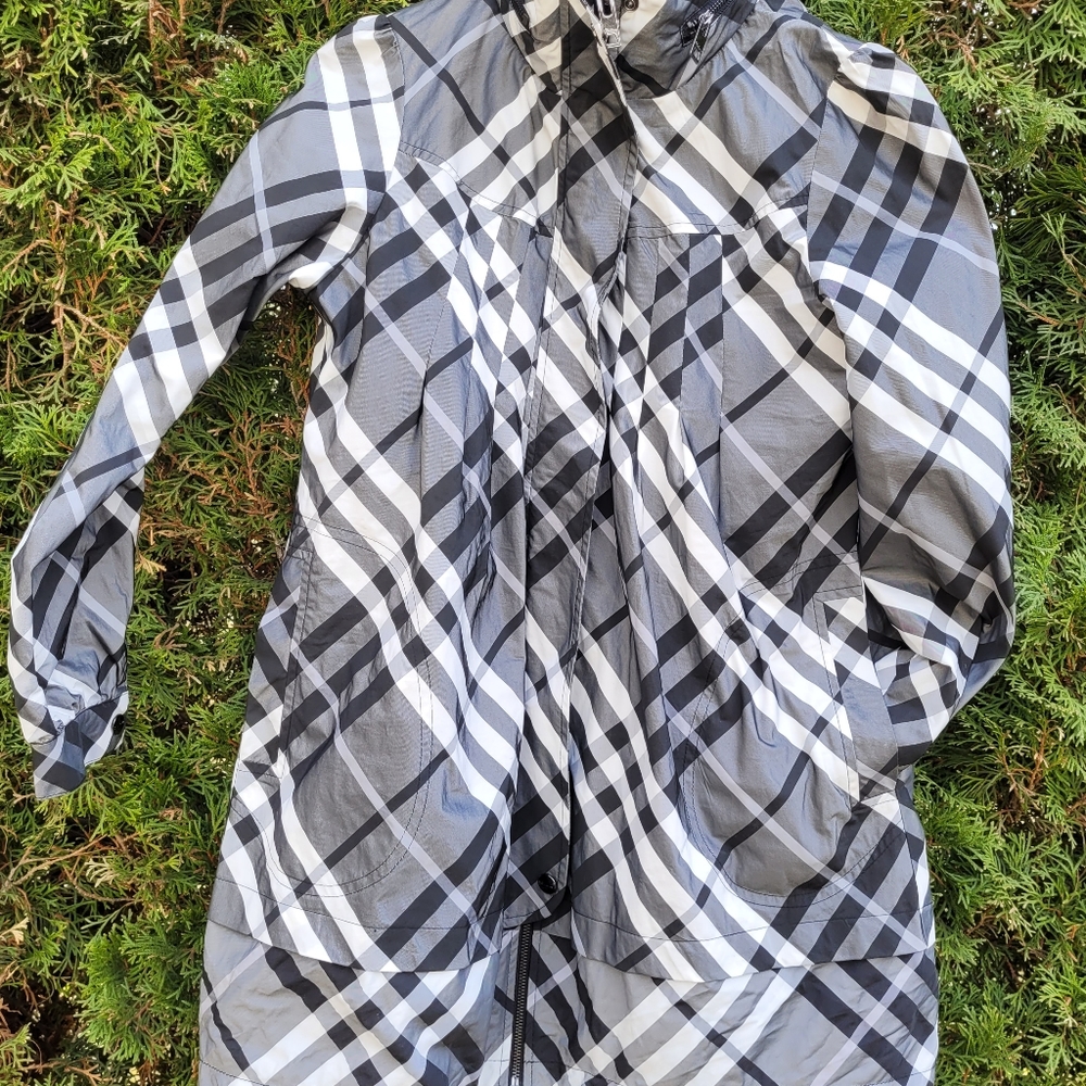 Plaid rain jacket